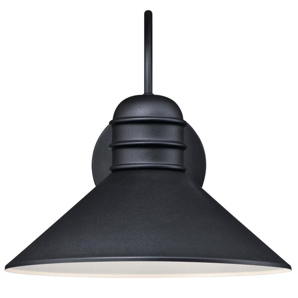 Westinghouse Fixture Wall Outdoor 60W Watts Creek, Textured Black White Intr Shade 6360800 - main